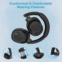 سماعات رأس نشطة لإلغاء الضوضاء Ankbit E500 Active Noise Cancelling Headphones Bluetooth 5.2 Headphones with Microphone, Deep Bass Hi-Fi Sound, Wireless Over Ear Headphones with 75H Playtime, Voice Assistant for Travel/Home/Office