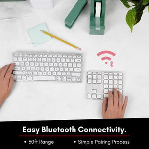 لوحة أرقام بلوتوث لأجهزة الكمبيوتر المحمول من ماكالي Macally Bluetooth Number Pad for Laptop - Rechargeable Wireless Numeric Keypad - Slim 35 Key Wireless Number Pad for Data Entry, 10 Key Numpad Compatible with MacBook, iPad, Laptop, Windows, Android