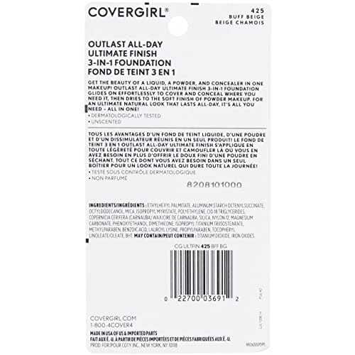 مكياج بودرة سائل ألتيميت فينيش من كوفر جيرل CoverGirl Ultimate Finish Liquid Powder Make Up, Buff Beige [425] 0.40 oz (Pack of 12)