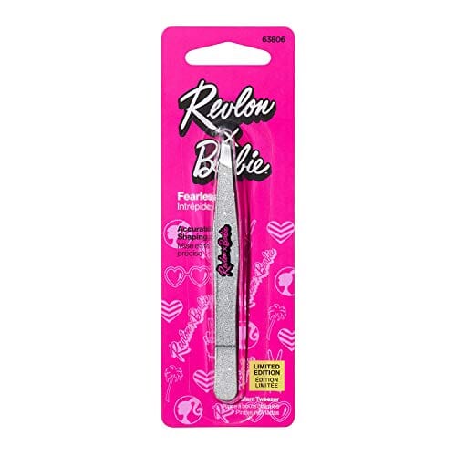 أداة إزالة الشعر من ريفلون × باربي بطرف مائل من الفولاذ المقاوم للصدأ (قد تختلف العبوة) Revlon x Barbie Slant Tip Tweezer, Stainless Steel Hair Removal Makeup Tool (Packaging May Vary)