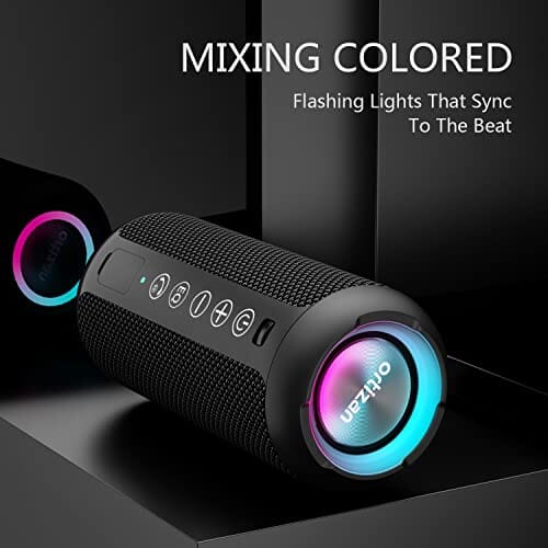 مكبرات صوت بلوتوث محمولة من أورتيزان Ortizan Portable Bluetooth Speakers, IPX7 Waterproof Wireless Speaker with 24W Loud Stereo Sound, Outdoor Speaker with Bluetooth 5.0, Deep Bass, RGB Lights, Dual Pairing, 30H Playtime for Home, Party