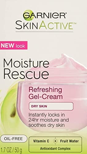 كريم جل منعش للبشرة الجافة Garnier SkinActive Moisture Rescue Refreshing Gel-Cream for Dry Skin, Oil-Free, 1.7 Oz (50g), 1 Count (Packaging May Vary)