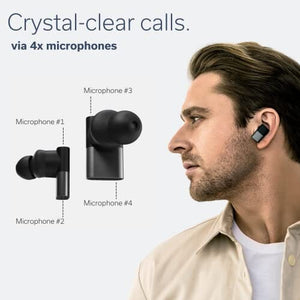 سماعات الأذن اللاسلكية - علبة شحن صغيرة الحجم Status Between Pro True Wireless Earbuds - Downsized Charging Case - Built-in 4 Microphones - Hybrid Triple Driver - 12 + 36 Hour Battery - Bluetooth 5.2 - Noise-Isolating Fit - Metal Exterior