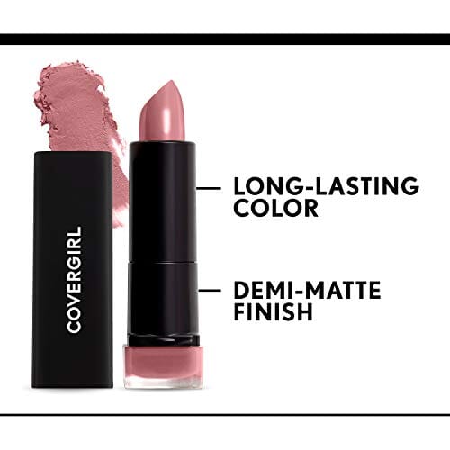 أحمر شفاه مكشوف من كوفرجيرل COVERGIRL Exhibitionist Lipstick Demi-Matte, Peacock 470, 0.123 Ounce (Pack of 2)