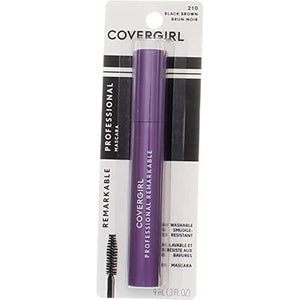 ماسكارا احترافية رائعة قابلة للغسل من كوفرجيرل COVERGIRL Professional Remarkable Washable Mascara, Black Brown [210] 0.30 oz (Pack of 6)