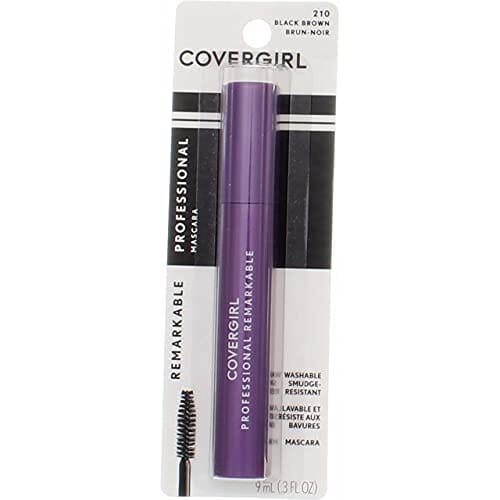 ماسكارا احترافية رائعة قابلة للغسل من كوفرجيرل COVERGIRL Professional Remarkable Washable Mascara, Black Brown [210] 0.30 oz (Pack of 6)