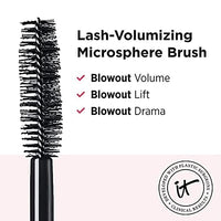 ماسكارا لاش بلو أوت من آي تي كوزماتيكس IT Cosmetics Lash Blowout Mascara, Black - Lifts, Volumizes & Separates Lashes - Unique Wand Developed with Drybar - Contains Biotin - 0.24 fl oz