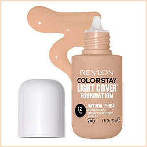 ريفلون كلر ستاي كريم أساس سائل بغطاء خفيف Revlon ColorStay Light Cover Liquid Foundation, Hydrating Longwear Weightless Makeup with SPF 35, Light-Medium Coverage for Blemish, Dark Spots & Uneven Skin Texture, 200 Nude, 1 fl. oz.