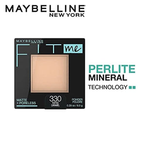 بودرة وجه مضغوطة فيت مي مات من مايبيلين توفي عدد 1 (عبوة من قطعتين) Maybelline Fit Me Matte + Poreless Pressed Face Powder Makeup, Toffee, 1 Count (Pack of 2)