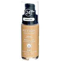 ريفلون كولورستاي لمكياج البشرة العادية / الجافة بيج متوسط 1 أونصة (عبوة من 3 قطع) Revlon Colorstay for Normal/Dry Skin Makeup, Medium Beige 1 oz (Pack of 3)