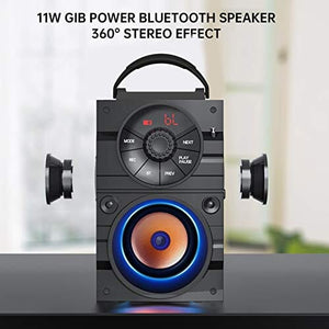 مكبرات صوت محمولة تعمل بالبلوتوث مع إضاءة Portable Bluetooth Speakers with Light, Wireless Big Speakers with Subwoofer, FM Radio, LED Lights, EQ, Booming Bass, Bluetooth 4.2 Stereo Loud Outdoor/Indoor Retro , for Home, Camping, Travel