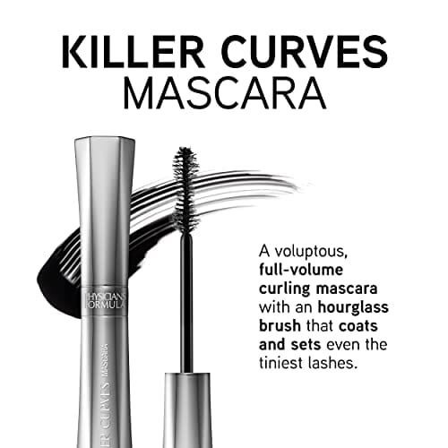 ماسكارا فيزيشنز فورميولا سوداء كاملة الحجم لرفع الرموش معتمدة من قبل أطباء الجلدية Physicians Formula Killer Curves Curling Mascara, Black, Full-Volume Lash-Lifting, Dermatologist Approved, Clinically Tested, Ophthalmologist Approved, Cruelty Free, Vegan