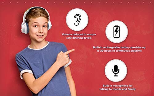 سماعات رأس لاسلكية للأطفال مزودة بتقنية البلوتوث eKids Ghostbusters Kids Bluetooth Headphones, Wireless Headphones with Microphone Includes Aux Cord, Volume Reduced Kids Foldable Headphones for School, Home, or Travel