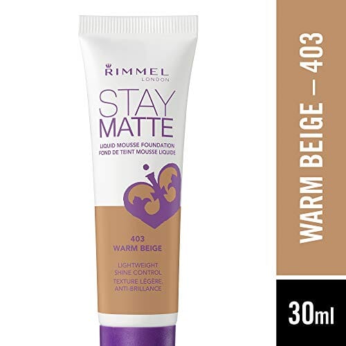 كريم أساس ريميل ستاي مات Rimmel Stay Matte Foundation, Warm Beige, 1 Fluid Ounce