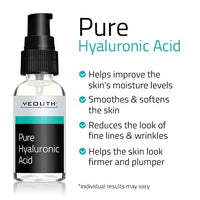 مصل حمض الهيالورونيك النقي للوجه Pure Hyaluronic Acid Serum for Face, Hydrating Serum for Face, Wrinkles, Dark Spots & Dull Skin, Anti Aging Facial Serums, Hyaluronic Serum for Face for Women & Men, Face Care by YEOUTH