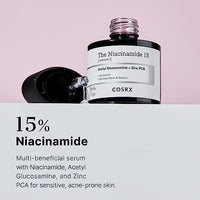 علاج مصحح للعيوب وتغير اللون COSRX Niacinamide 15% Face Serum with Zinc 1%, Minimize Enlarged Pores, Redness Relief, Blemish & Discoloration Correcting Treatment, 0.67 fl.oz/20 ml, Not Tested on Animals, Korean Skincare