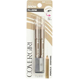 محدد الحواجب ومحدد العيون أشقر ناعم CoverGirl Brow & Eye Makers Brow Shaper & Eyeliner, Soft Blonde 520, .06 oz (Pack of 11)