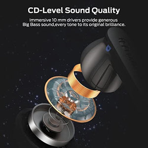 سماعات أذن لاسلكية تعمل بتقنية البلوتوث Monster N-Lite Clear Talk Wireless Earbuds Bluetooth 5.3 Headphones with CVC 8.0 Noise Reduction, IPX8 Waterproof in-Ear Stereo Earphones 60H Playtime, with Fast Charging for Sport