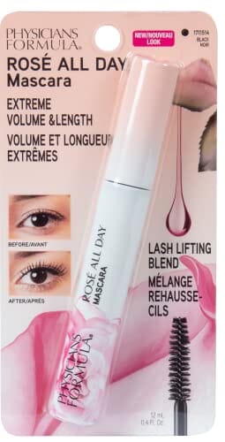 ماسكارا فيزيائيون فورميولا Physicians Formula Rosé All Day Mascara Black Volumizing, Hypoallergenic, Conditioning, Nourishing, Lifting, Lengthening, Dermatologist Approved