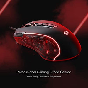 ماوس ألعاب ريدراجون Redragon M612 Predator RGB Gaming Mouse, 8000 DPI Wired Optical Gamer Mouse with 11 Programmable Buttons & 5 Backlit Modes, Software Supports DIY Keybinds Rapid Fire Button