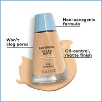 كريم أساس سائل كلين مات من كوفرجيرل COVERGIRL Clean Matte Liquid Foundation, Sand Beige 553, Pack of 2