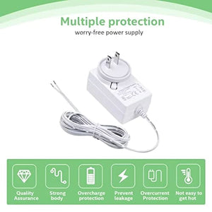 محول إمداد الطاقة إلى محول تيار مستمر بجهد 12 فولت  V 2A Power Supply Adapter, HUIYEETEX 100-240V AC to 12V DC Transformer for LED Strip Lights and Other 12V Low Voltage Devices with 5ft Cable, White