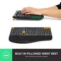 لوحة مفاتيح لاسلكية مريحة DeLUX Wireless Ergonomic Keyboard, Ergo Split Keyboard with Palm Rest for Natural Typing, 2.4G and Bluetooth, Full Size and US Layout, Compatible with Windows and Mac OS (GM905-Graphite)