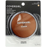 بودرة مضغوطة نظيفة باللون البيج CoverGirl Clean Pressed Powder Compact, Buff Beige [125], 0.39 oz (Pack of 4)