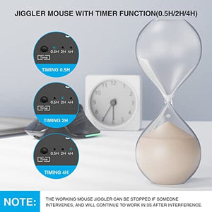 ماوس سيندا جيجلير لأجهزة الكمبيوتر المحمول 3 أوضاع ومؤقت seenda Jiggler Mouse for Laptop, 3 Modes & Timer Jiggler Wireless USB Mice, Ergonomic LED Rechargeable Moving Mouse undetectable, Random Movement Keeps Computer Awake for PC, MacBook - Black