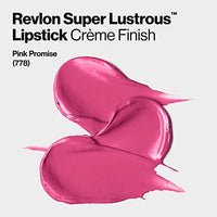 أحمر شفاه سوبر لامع من ريفلون Revlon Super Lustrous Lipstick, High Impact Lipcolor with Moisturizing Creamy Formula, Infused with Vitamin E and Avocado Oil in Pinks, Pink Promise (778) 0.15 oz