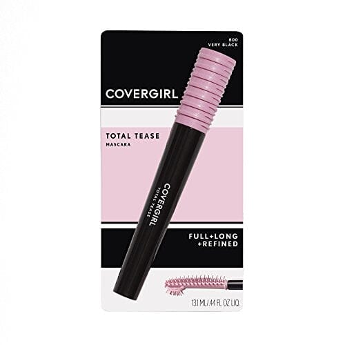 كوفرجيرل - ماسكارا توتال تييز كاملة + طويلة + مكررة COVERGIRL Total Tease Full + Long + Refined Mascara, Very Black, .21 oz (6.5 ml) (Packaging may vary)