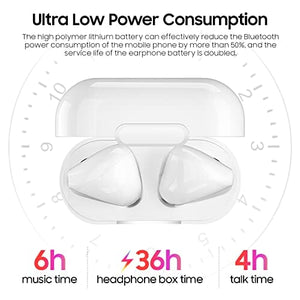 سماعات بلوتوث لاسلكية مع حقيبة شحن Wireless Earbuds, Bluetooth 5.0 Earbuds, Earphones Wireless Bluetooth with Charging case, Ear Bud & in-Ear Headphones IPX6 Waterproof, Wireless Ear Buds with Mic Auto Pairing for iPhone/Samsung