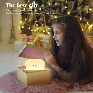 مصباح محمصة قابل لإعادة الشحن QANYI toaster lamp, Rechargeable with Smile Face Toast Bread Cute toaster Shape room decor Small Night Light for Bedroom, Bedside, Living room, Dining, desk decorations, Gift