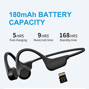 سماعات أذن بلوتوث 5.0 رياضية لاسلكية Bone Conduction Headphones,Open Ear Headphones Bluetooth 5.0 Sports Wireless Earphones,Bluetooth Earbuds with Built-in Mic, 8Hr Playtime,Waterproof Headset for Workout, Running, Hiking, Cycling