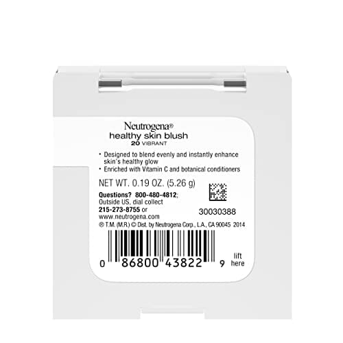 لوحة مكياج بودرة أحمر الخدود الصحية من نيوتروجينا Neutrogena Healthy Skin Powder Blush Makeup Palette, Illuminating Pigmented Blush with Vitamin C and Botanical Conditioners for Blendable, Buildable Application, 20 Vibrant, 19 oz