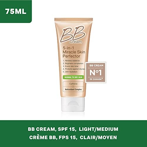 كريم سكين ميراكل سكين بيرفيكتور من غارنييه خفيف ومتوسط Garnier Skin Renew Miracle Skin Perfector B.B. Cream, Light and medium, 2.5 Fluid Ounce