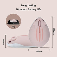 ماوس لاسلكي يعمل بالبلوتوث وردي على شكل الهامستر Wireless Mouse Bluetooth Mouse Pink Cute Cartoon Animal Hamster Shape Silent Small Cordless Mouse Portable 1200 DPI Mice for Computer/PC/Mac/Laptop/iPhone/Android/Chromebook/Tablet (No Receiver)