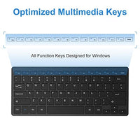لوحة مفاتيح كمبيوتر نحيفة للغاية 2.4 جيجا OMOTON Wireless Keyboard, 2.4G Ultra-Slim Computer Keyboard, Portable and Quiet, Small Wireless Keyboard for Windows Laptop, Computer, Desktop, Tablet and PC (Black)