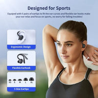 سماعات أذن لاسلكية تعمل بالبلوتوث Wireless Earbuds Bluetooth Headphones 50H Playtime Bluetooth 5.3 Digital LED Display Over-Ear Earphones with Earhook Sports Headphones IPX7 Waterproof Headsets with Mic Deep Bass for Running Workout