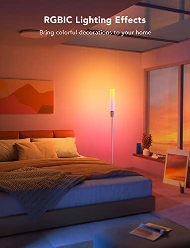 اضاءة ارضية كوف Govee RGBIC Floor Lamp, LED Corner Lamp with Wi-Fi App Control, Smart Floor Lamp with DIY Mode, 64+ Scenes, Music Sync, 1500 Lumens Modern Cylinder Standing Lamp for Bedroom, Living Room