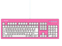 104 مفتاح طباعة كبيرة سلكية 7 أقدام vitalASC 104-Key Large Print USB Wired 7ft, Spill-Resistant, Hot Pink and White, Durable Keyboard for Laptop, Mac, TV, and Computer (Pink)