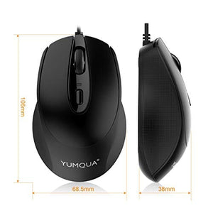 ماوس كمبيوتر سلكية YUMQUA G222 Silent Computer Mouse Wired 2 Pack, Home & Office Optical USB Mouse, 800/1200 DPI Corded Mouse for Laptop Desktop Computer PC Chromebook