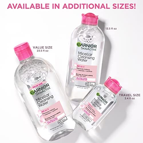 ماء منظف ميسيلار سكين أكتيف من غارنييه لجميع أنواع البشرة Garnier SkinActive Micellar Cleansing Water, For All Skin Types, 3.4 fl; oz., 3 Count