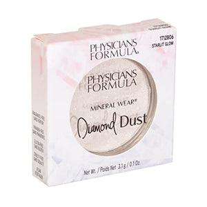 غبار ماسي صغير من فيزيشنز فورميولا وير - بودرة تشطيب توهج النجوم Physicians Formula Mineral Wear® Mini Diamond Dust - Starlit Glow, Finishing Powder, Travel Size, Clean Beauty