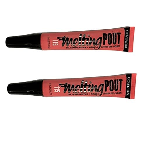 مجموعة من 2 أحمر شفاه سائل جل ميلتنج بوت من كوفرجيرل COVERGIRL Pack of 2 Melting Pout Gel Liquid Lipstick, Gelebrate 115