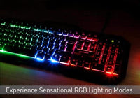 لوحة مفاتيح الألعاب السلكية مانهاتن مع إضاءة خلفية Manhattan Wired Membrane Gaming Keyboard –with Backlit RGB LED, Metal Base, IPX4 Splashproof, Phone Holder, 12 Multimedia Function Quiet Keys-for Computer, PC, Desktop, Gamer –3 Yr Mfg Warranty–180610