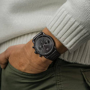 ساعة رجالية MVMT Blacktop II Men's 42 MM Galaxy Grey Chronograph Watch