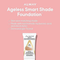 كريم أساس مضاد للشيخوخة من ألماي Almay Anti-Aging Foundation, Smart Shade Face Makeup with Hyaluronic Acid, Niacinamide, Vitamin C & E, Hypoallergenic-Fragrance Free, 800 Deep, 1 Fl Oz (Pack of 1)