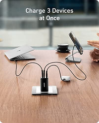 شاحنة انكر Anker USB C Charger, 735 Charger (Nano II 65W), iPad Charger, PPS 3-Port Fast Compact Foldable for MacBook Pro/Air, iPad Pro, Galaxy S23, Dell XPS 13, Note 20/10+, iPhone 14/Pro, Steam Deck, and More