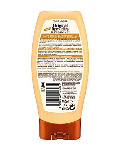 بلسم غارنييه أوريجينال ريميديز بالعسل الكنوز للشعر الجاف أو التالف الهش - 250 مل Garnier Original Remedies Honey Treasures Reconstituent Conditioner for Dry or Damaged Hair, Brittle - 250 ml